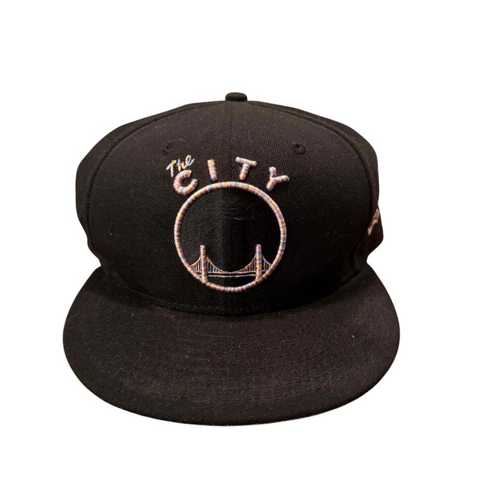 The City Black Baseball Cap with Embroidered Logo
